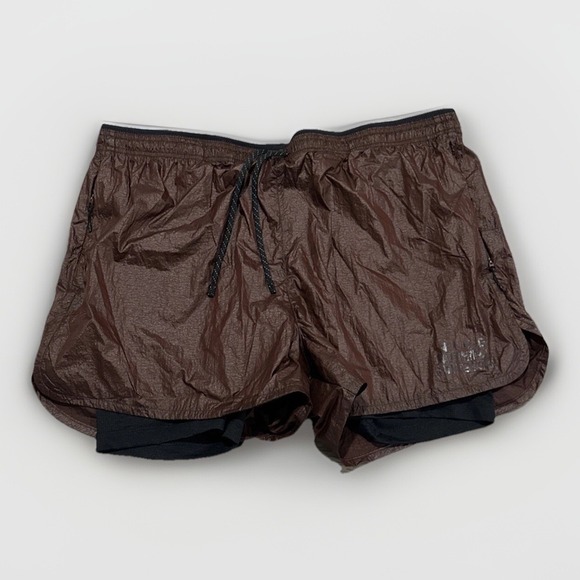 Nike Running Shorts Mens 2XL Division Repel 7" Inseam 2-in-1 Brown Black Active - Picture 1 of 10